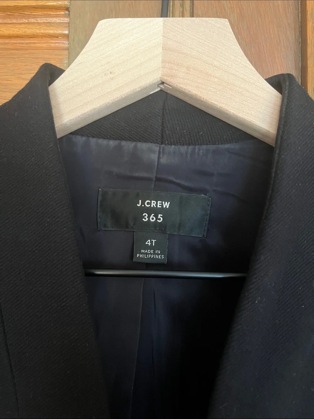J. Crew Women's Black Collarless Open-Front Blazer Jacket